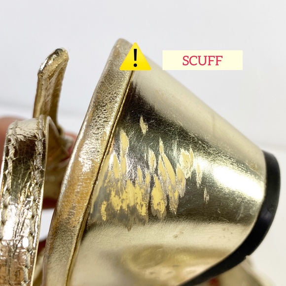 PRADA Metallic Gold Bow Wedge Sandal (38) - Picture 10 of 13